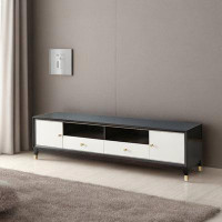Everly Quinn American light luxury full solid wood TV cabinet modern simple home living room floor cabinet.