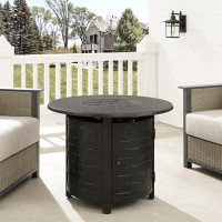 Darby Home Co Dylan 34" Round Aluminum Lpg Fire Pit