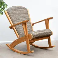 Hokku Designs Xoi Teak Wood Upholstered Outdoor Rocking Chair
