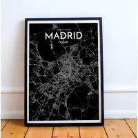 Wrought Studio 'Madrid City Map' Graphic Art Print Poster in Luxe