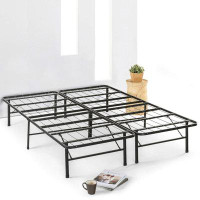 Latitude Run® Folding Sturdy Metal Platform Bed Frame With Storage Space