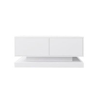 Wrought Studio High Glossy Coffee Table With 2 Drawers Have RGB Led Light With Buletooth Control
