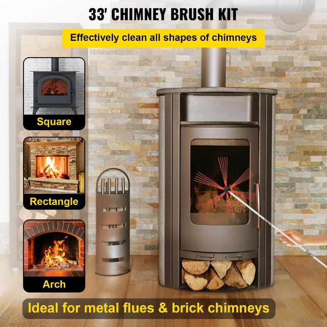 NEW 33 FT CHIMNEY SWEEP CLEANING KIT S3087 in Other in Alberta - Image 2