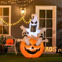 Inflatable Halloween Decoration 47.2" W x 47.2" D x 70.9" H Orange