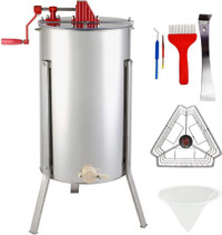 .Manual Honey Extractor Separator Honeycomb Spinner Crank for Beekeeping Extraction Apiary Centrifuge (3 Frame)170476