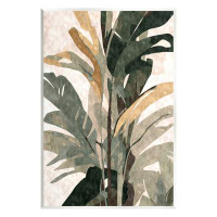 Stupell Industries Az-513-Wood Palm Plant Abstraction On Canvas by Ziwei Li Print