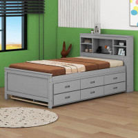 Red Barrel Studio Twin Size Platform Bed With Storage Headboard And Drawers