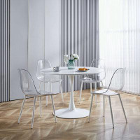 Wrought Studio 5 pieces dining set with Mdf Table Top and four plastic seat chairs