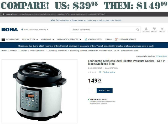 6-QUART MULTI-FUNCTION PRESSURE COOKER - Seals in steam to cook food quickly and preserve nutrients! in Microwaves & Cookers in Ontario - Image 2