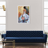 Oliver Gal "Rose", Princess Flower Dress Traditional Blue Framed Wall Art Print For Living Room