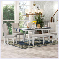 Gracie Oaks 6-Piece Classic Dining Table Set With Two Removable Leaves