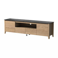 Union Rustic 70 Inches Modern TV Stand With LED Lights Entertainment Center TV Cabinet With Storage For Up To 80 Inch Fo