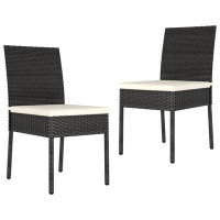 Red Barrel Studio Modern Dining Chairs Patio Rattan Dining Chair with Cushion Poly Rattan