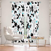 East Urban Home Lined Window Curtains 2-panel Set for Window Size by Metka Hiti - Flowers Splash