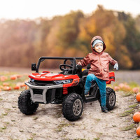 12V RIDE ON CAR WITH ELECTRIC BUCKET, TWO-SEATER BATTERY-POWERED CARS FOR KIDS WITH SHOVEL