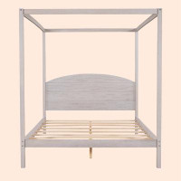Winston Porter Canopy Platform Bed With Headboard And Support Legs