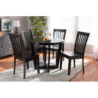 Wildon Home® Lefancy Sasa Modern and Contemporary Dark Brown Finished Wood 5-Piece Dining Set