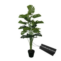 Cypress & Alabaster Hand-Made Cypress & Alabaster Tropical 4'' Artificial Monstera Plant