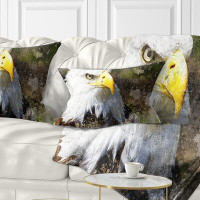 East Urban Home Animal Eagle Head with Textures Lumbar Pillow