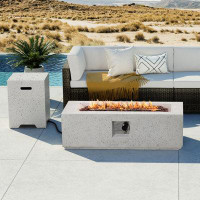 Latitude Run® 13'' H x 42'' W Concrete Propane Outdoor Fire Pit Table