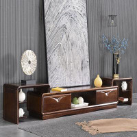 LORENZO Solid Wood 88.6'' W Storage Credenza with Fireplace Included