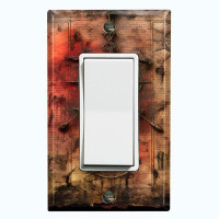 WorldAcc Metal Light Switch Plate Outlet Cover (Skull Map Voyage Biege - Single Rocker)