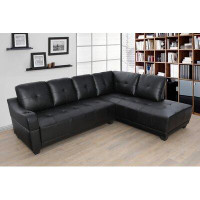 Lifestyle Furniture 96.2'' Wide Faux Leather Right Hand Facing Sofa & Chaise