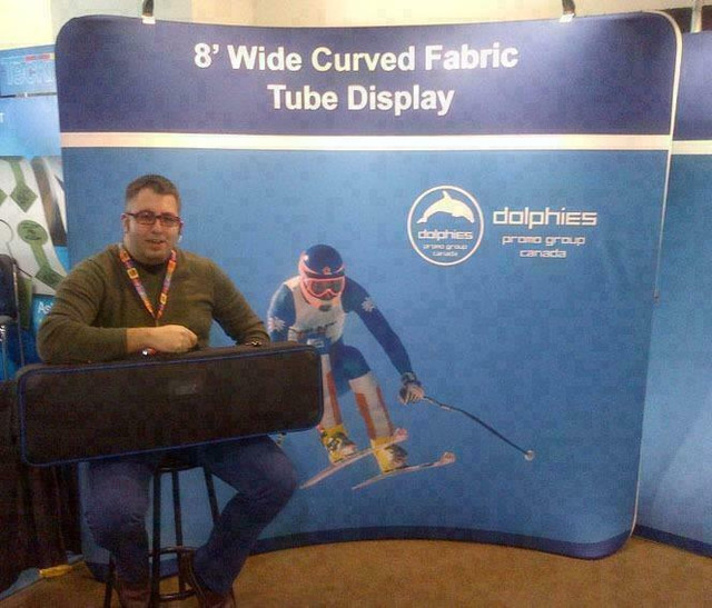 Portable Trade Show 8ft TUBE Tension Fabric Display Stand + Dye-Sublimation Fabric Graphics by DolphiesPromo.com in Other Business & Industrial in Toronto (GTA) - Image 4