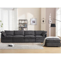 Latitude Run® Modern U-Shaped Sectional Sofa ,5-Seat Upholstered Sofa Furniture,Sleeper Couch With Chaise Lounge
