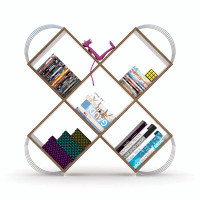 Latitude Run® Case X Design Modern 5 Tier Bookcase