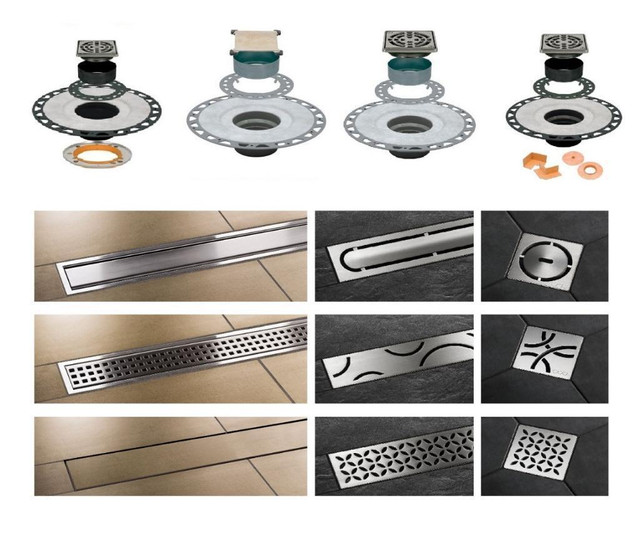 Schluter Kerdi Grate Assembly & Line Drain Kit ABS /PVC All Models / Types KD2 /KD3 /KDAR /KDA /Pure /Curve /Floral in Plumbing, Sinks, Toilets & Showers