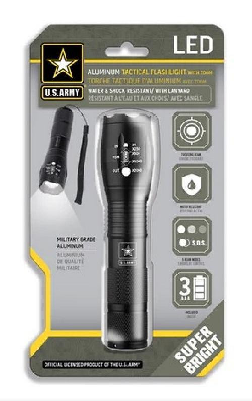 U.S. Army Tactical Military Grade Aluminum Flashlight with Zoom - Black in General Electronics - Image 2