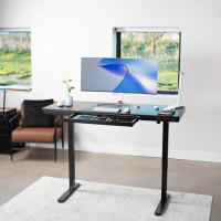 Vivo VIVO Black Electric 60" x 24" Height Adjustable Desk, Built-in Drawer, USB Ports, DESK-E-D60B