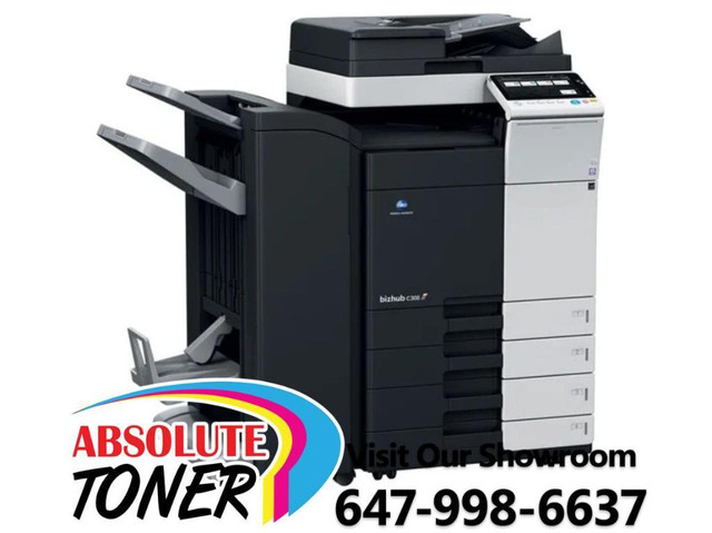 $78/month. Konica Minolta 554e Multifunction Office Color Printer Scanner Copier With Finisher Only 1k pages printed in Printers, Scanners & Fax in Ontario