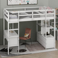 Harriet Bee Tarakan Kids Twin Loft Bed with Drawers