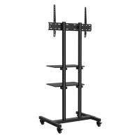 Rebrilliant Rebrilliant Mobile TV Stand For 32-70 Inch Tvs, Height Adjustable Rolling TV Stand With Locking Wheels And T