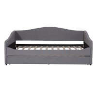 Ivy Bronx Teddy Fleece Twin Size Upholstered Daybed With Light And Trundle