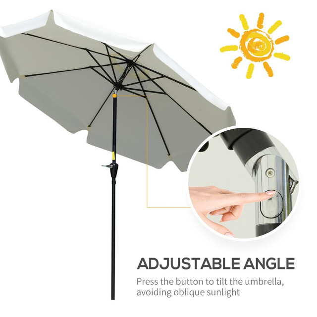 Patio Umbrella 104.7" x 104.7" x 97.8" Cream White in Patio & Garden Furniture - Image 4