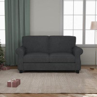 Winston Porter Luxury Modern Sofa For Living Room, Fabric Couch With Solid Wood Frame,