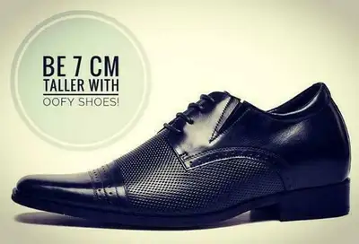 Have you ever desired to be taller? Now you can with OOFY height increasing shoes ! Yes you can be 2...
