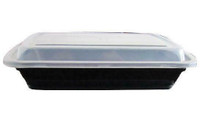38 oz Rectangular Microwaveable Take Out Container Black