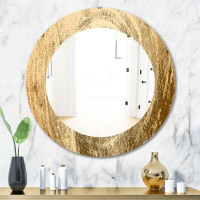 East Urban Home Vintage Tree Grooves Annual Rings on Stump Bohemian and Eclectic Wall Mirror