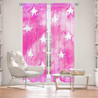 East Urban Home Lined Window Curtains 2-panel Set for Window Size by Marley Ungaro - Artsy Pink Stars
