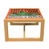 East Urban Home East Urban Home Vintage Trucks Coffee Table, Retro Style Vehicle In A Garage Themed Poster Art, Acrylic