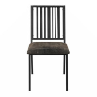 17 Stories Shurtz Side Chair (Set-2), Synthetic Leather & Black Finish