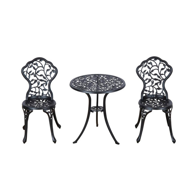 Patio Chairs Set 23.5" x 23.5" x 25.5" Black in Patio & Garden Furniture - Image 2