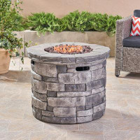 17 Stories Cooksey 24" H x 30" W Concrete Propane Outdoor Fire Pit Table