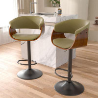 George Oliver Kydin Bar Stools,Modern Swivel Bentwood Chair for Kitchen Island