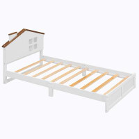 Gracie Oaks Wood Platform Bed Frame with Built-in LED