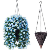 Primrue Artificial Fake Hanging Flowers Plants with Baskets